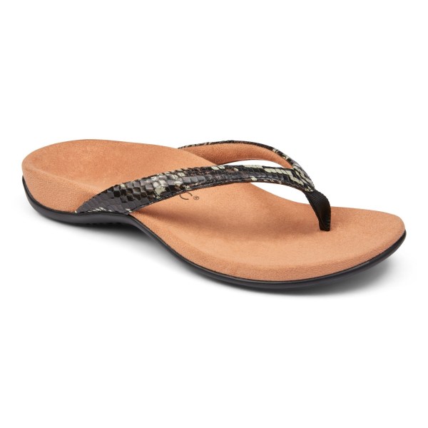 Vionic Sandals Ireland - Dillon Toe Post Sandal Black - Womens Shoes In Store | AVRHC-5218